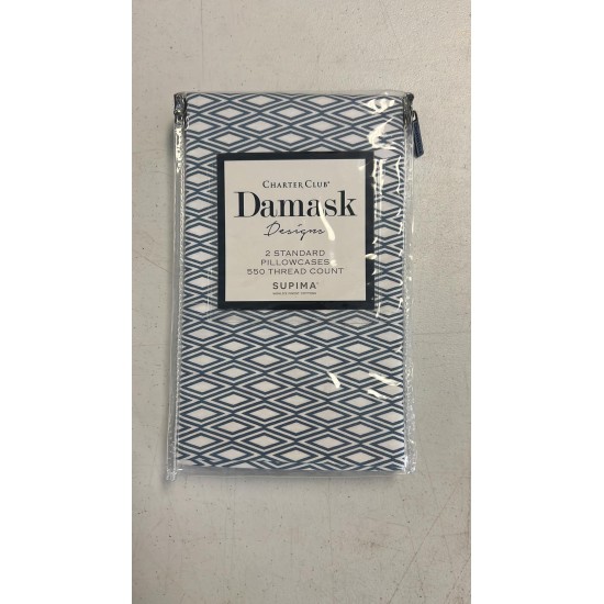  Damask Designs Diamond Geo Cotton 550-Thread Count 2-Pc.