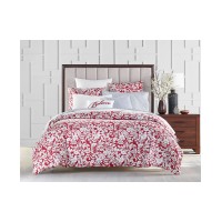 Charter Club Damask Designs Garden Manor Cotton 300-Thread Count 3-Pc. Full/Queen Duvet Cover Set, Red