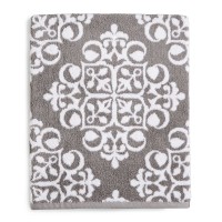 Charter Club Elite Fashion Medallion Cotton Smoke Bath Towel, Gray, 30″ x 56″