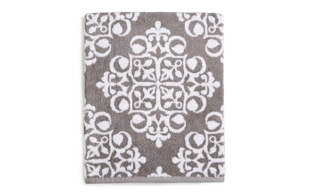  Elite Fashion Medallion Cotton Smoke Bath Towel, Gray, 30″ x 56″
