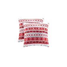 Charter Club Holiday 2 Pack Decorative Pillows, Red/White, 18′ x 18″