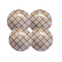 Check Melamine 10″ Plate Orange, Set Of 4