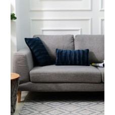 Cheer Collection Faux Fur 12 X 20 Throw Pillow, Navy