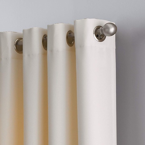  Kendall Color Block Grommet Curtain Panel, Ivory/Tan, 52″ X 95″