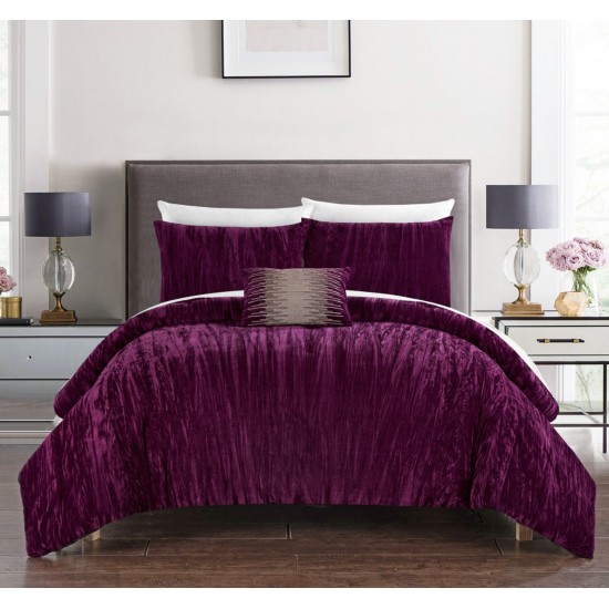 Chic Home Westmont 4-Piece King Comforter Set, Purple