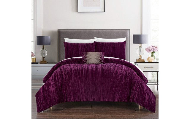 Chic Home Westmont 4-Piece King Comforter Set, Purple