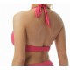  Contours Cameo Underwire Halter Bikini Top Women's Swimsuit, Red, 36 D