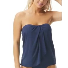 Coco Reef Contours Clarity Bra-Sized Bandeau Tankini Top, 40D, Navy