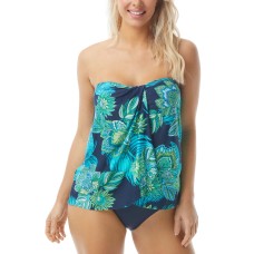 Coco Reef Contours Clarity Bra-Sized Bandeau Tankini Top, Blue, 34D