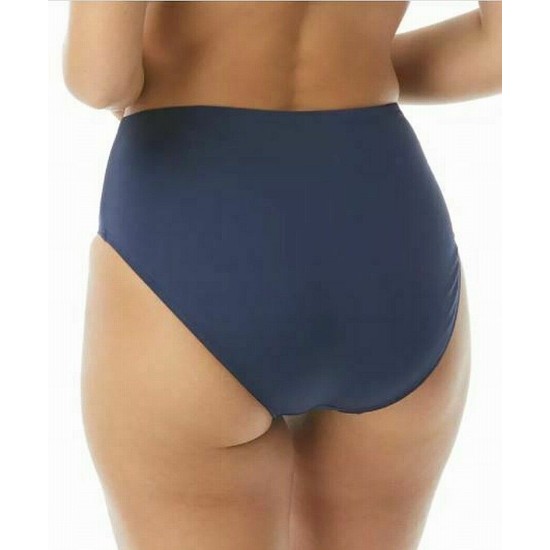  Contours High-Waist Bikini Bottoms, X-Large, Navy