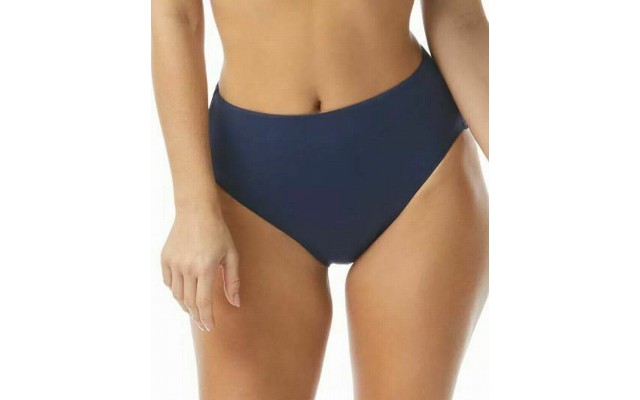  Contours High-Waist Bikini Bottoms, X-Large, Navy
