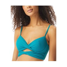 Coco Reef Icon Twist Underwire Bikini Top, 34D, Green