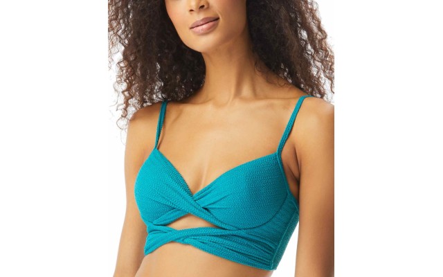  Icon Twist Underwire Bikini Top, 34D, Green