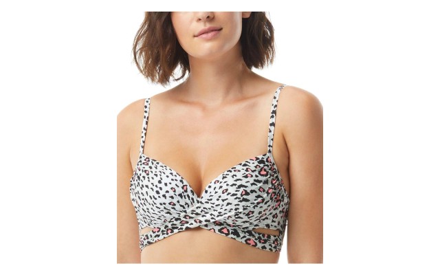  Leopard-Print Underwire Bikini Top Women’s Swimsuit, Multi, 32C/34C
