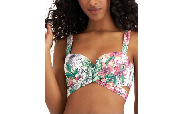  Printed Convertible Underwire Bikini Top, 36C/38C, Multicolor
