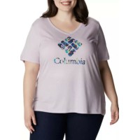 Columbia Women’s Plus Size Bluebird Day Relaxed V-Neck Top, Lilac, 3X