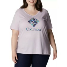 Columbia Women’s Plus Size Bluebird Day Relaxed V-Neck Top, Lilac, 3X