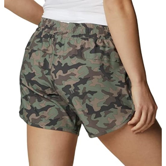  Women’s Plus Size Bogata Bay Printed Stretch Shorts, Green, 3X