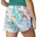  Women’s Plus Size Bogata Bay Printed Stretch Shorts, White Magnolia Print, 1X