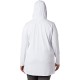  Women’s Plus Size Chill River Hooded Tunic, White, 1X