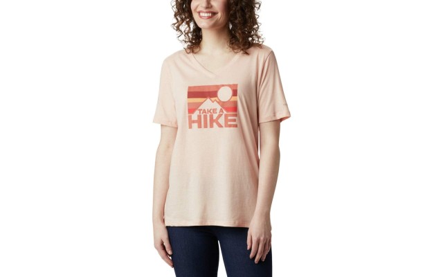  Women’s Plus Size Relaxed V-Neck T-Shirt ,Orange,3X