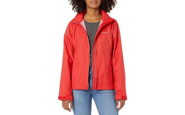  Women’s Plus Size Switchback III Waterproof Rain Jacket, Bright Red, 2X
