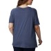  Women’s Plus-Size Mount Rose Relaxed Tee Shirt, Navy, 1X
