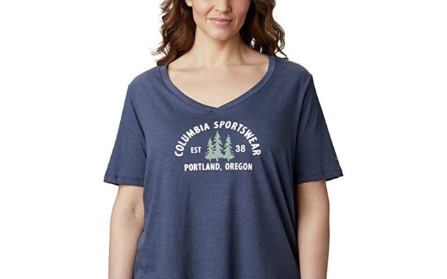  Women’s Plus-Size Mount Rose Relaxed Tee Shirt, Navy, 1X