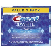 Crest 3D White Arctic Fresh & Charcoal Whitening Toothpaste, 4.1 oz, Pack of 3, Arctic Fresh, 3 Pack