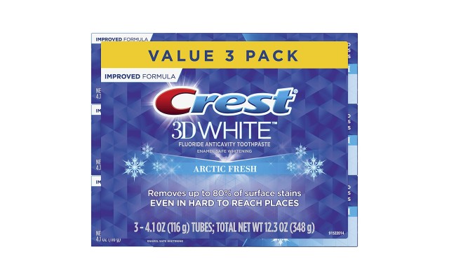  3D White Arctic Fresh & Charcoal Whitening Toothpaste, 4.1 oz, Pack of 3, Arctic Fresh, 3 Pack