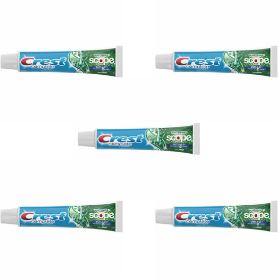  Complete Whitening + Scope Mint Outlast 7.3 Oz Toothpaste Wholesale Bulk Health & Beauty Toothpaste Plate, 5 pack