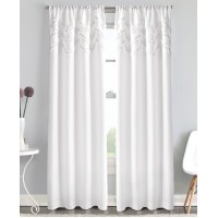 Curtainworks Chevron Ruffle 42″ x 63″ Rod Pocket Window Panel, White