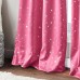  Starry Night Room Darkening Rod Pocket Window Curtain Single Panel, Pink, 40 X 84 inch