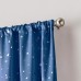  Starry Night Room Darkening Rod Pocket Window Curtain Single Panel, Navy, 40 X 84 inch