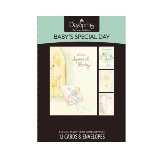 DaySpring Boxed Occasion Cards Baby’s Special Day Baptism 12 Cards & Envelopes