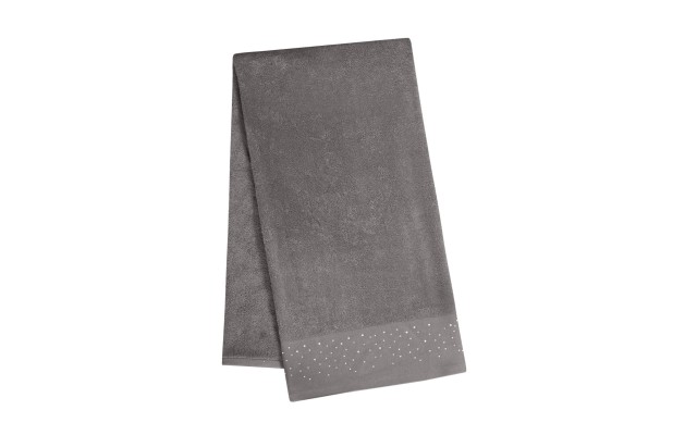  Rhinestone Grey Bath Towels