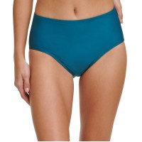 Dkny Classic High Waist Women’s Bikini Bottom,Teal, Large