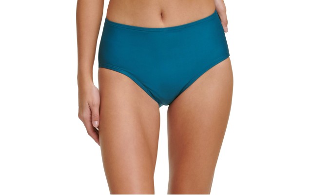  Classic High Waist Women’s Bikini Bottom,Teal, Large