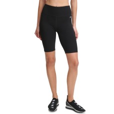 Dkny Icon High-Waist Bike Shorts, Small, Black