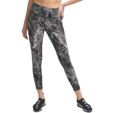 DKNY Sport Pixel Palm Print High Waist Leggings, Black, Medium