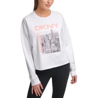 Dkny Sport Women’s City Skyline Graphic Sweatshirt, White, Small