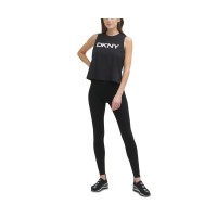 DKNY Sport Women’s Cotton Logo Tank Top (Black, Small)