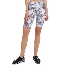 Dkny Sport Women’s Printed Bike Shorts, Blue, Small