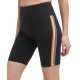 DKNY Sport Women’s Rainbow-Stripe Bike Shorts (Black, Small)