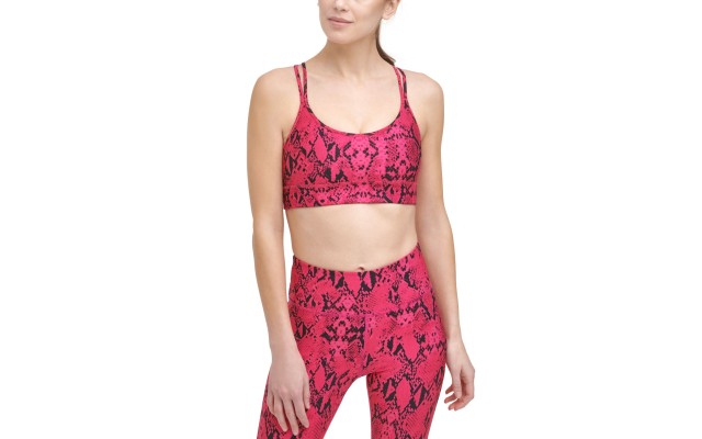  Sport Women’s Snake-Embossed Sports Bra (Pink, Medium)