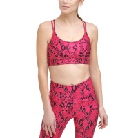 DKNY Sport Women’s Snake-Embossed Sports Bra (Pink, X-Small)
