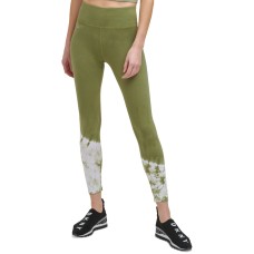 Dkny Sport Women’s Tie-Dyed-Hem 7/8 Leggings, Green, Large