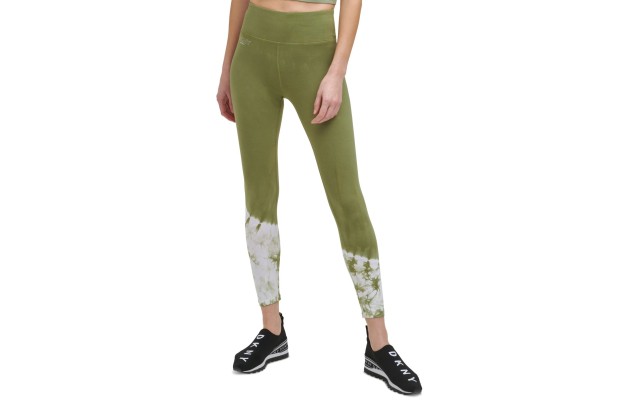  Sport Women’s Tie-Dyed-Hem 7/8 Leggings, Green, Large