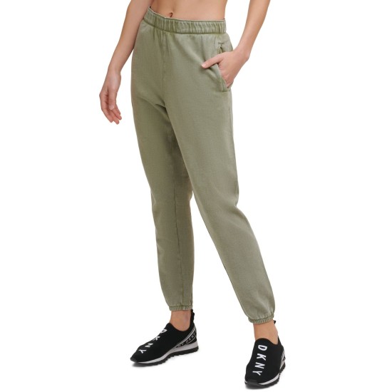  Women’s Cotton Jogger Pants, Green, Large