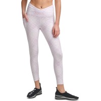 DKNY Women’s Crossover-Front Tie-Dyed Leggings, Lilac, Small
